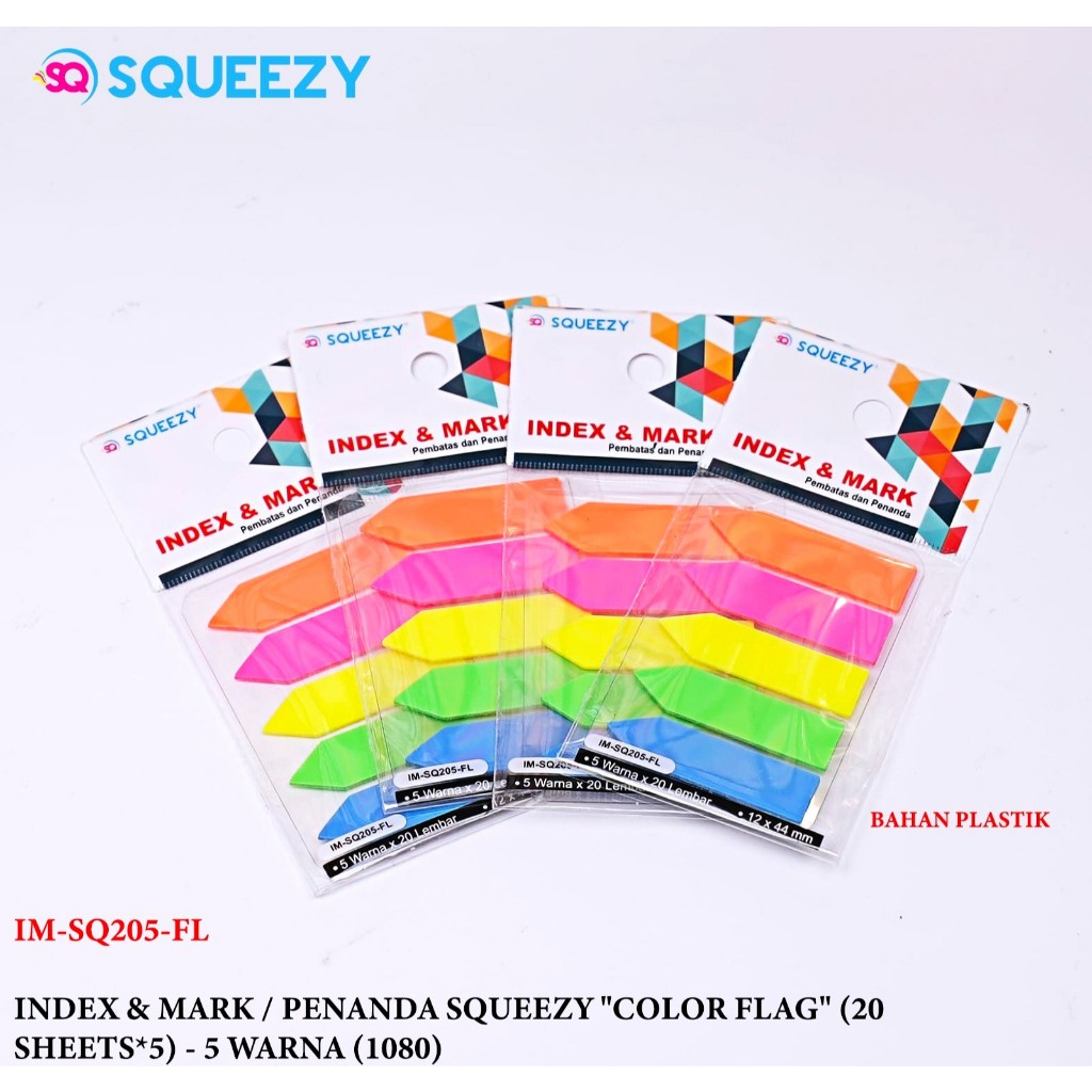 Jual SQUEEZY Sticky Notes Index & Mark IM SQ-205 FL (plastik) | Shopee ...