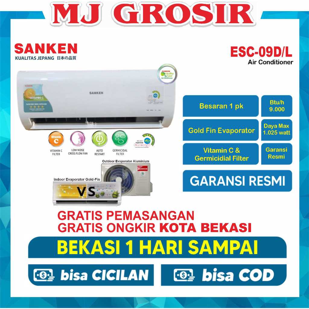 Jual AC SANKEN EC 09 ESA D EC 9 ESA 1 PK + PASANG R410 STANDARD LOW ...
