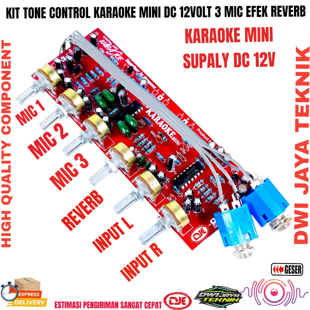 Jual KIT KARAOKE MINI 3Mic Efek Reverb dc12v | Shopee Indonesia