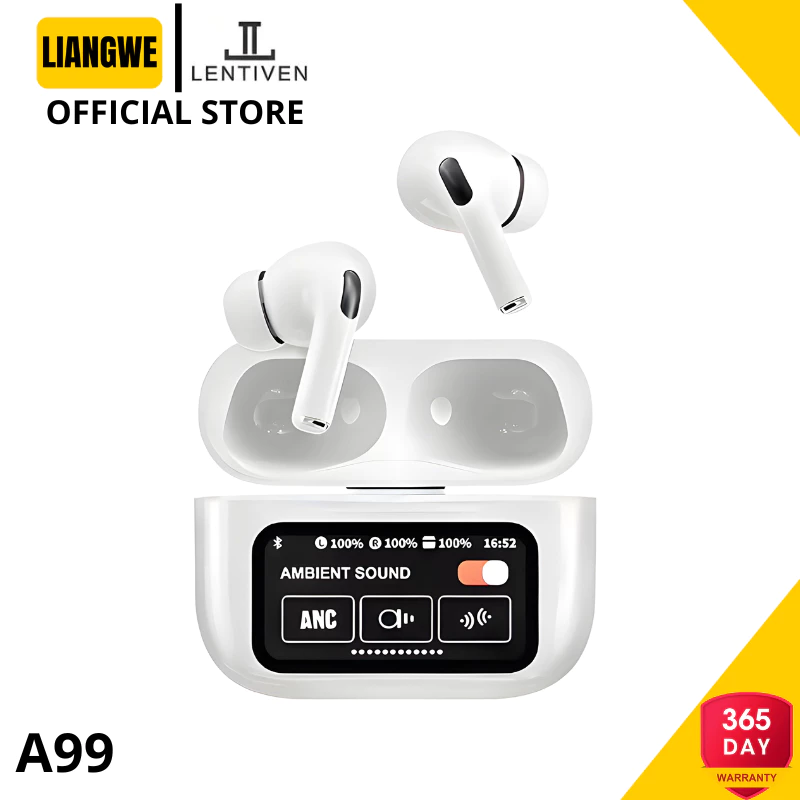 Liangwe lentiven tws earphone headset bluetooth v5.4 smart screen active noise reduction