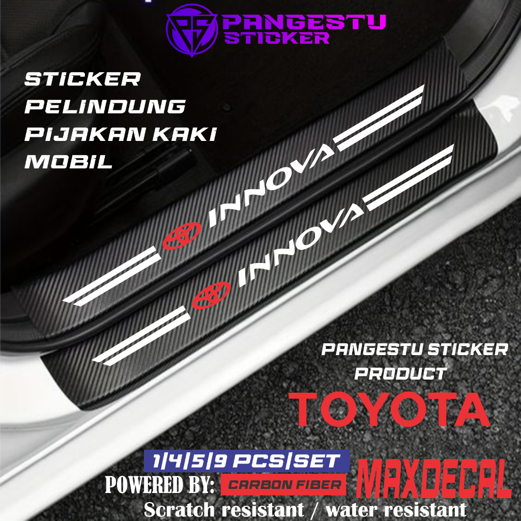 Jual new 9Pcs Stiker 3D Door Sill Plate Guard TOYOTA INNOVA Stiker ...