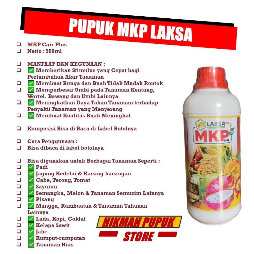 Jual COD PUPUK MKP LAKSA 500 ML Pupuk Semprot Pelebat Jagung Manis ...