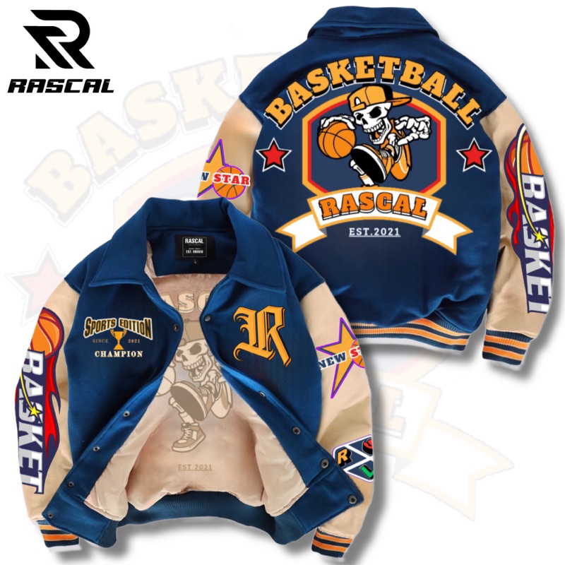 Jual RASCAL Jaket vintage varsity Basketball unisex pria dan wanita ...
