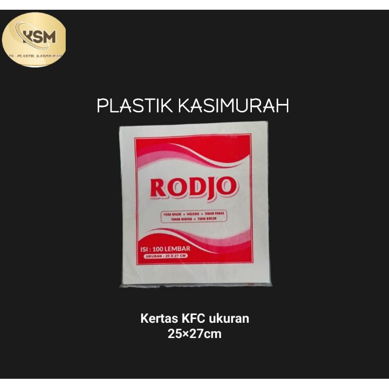 Jual Kertas KFC Rodjo Ukuran 25x27cm | Shopee Indonesia