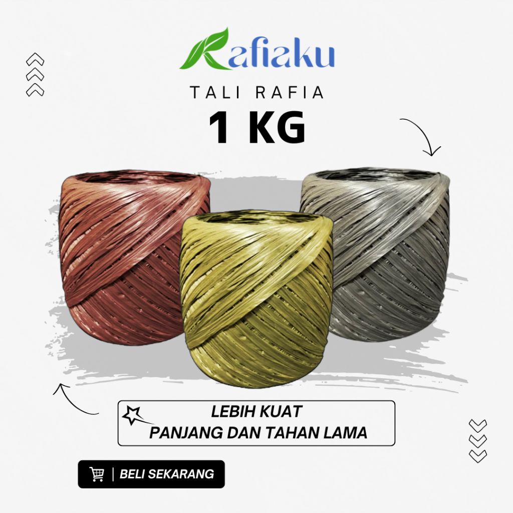 Jual Rafiaku - Tali Rafia 1kg gulungan full, kuat, anti air, ramah ...