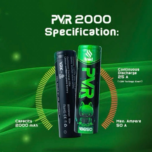 Jual BATTERY PVR 2000mAh BY VRK | Shopee Indonesia