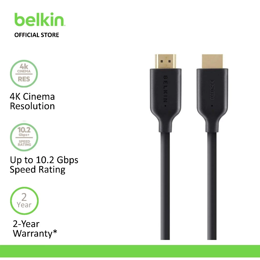 Belkin F3Y021bt Gold-Plated High-Speed HDMI Cable with Ethernet