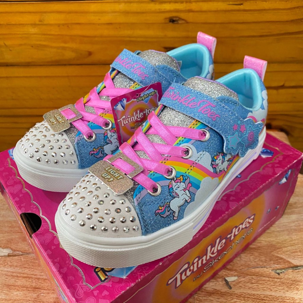 VARIASI WARNA SEPATU SKECHERS ANAK-ANAK PEREMPUAN SKECHERS KIDS S LIGHT  TWINKLE SNEAKER GIRL BERLAMPU PINK ORIGINAL COD
