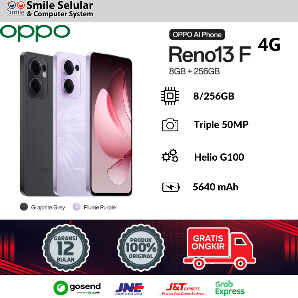 Jual OPPO Reno13 F 4G 8GB/256GB Smartphone | Shopee Indonesia