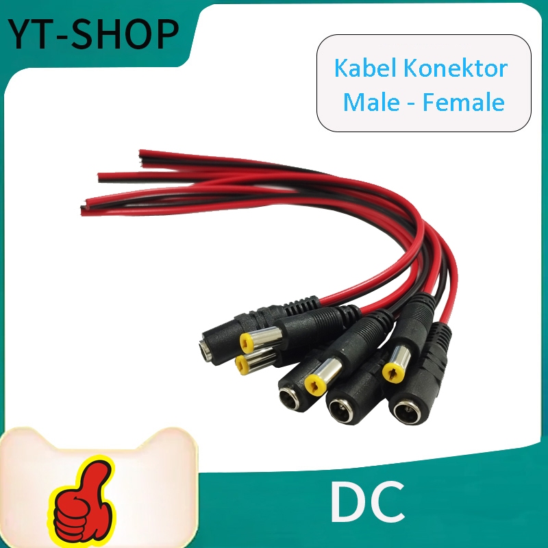Jual Kabel Konektor CTV LEd terminal male female 5,5 x 2,1mm | Shopee ...