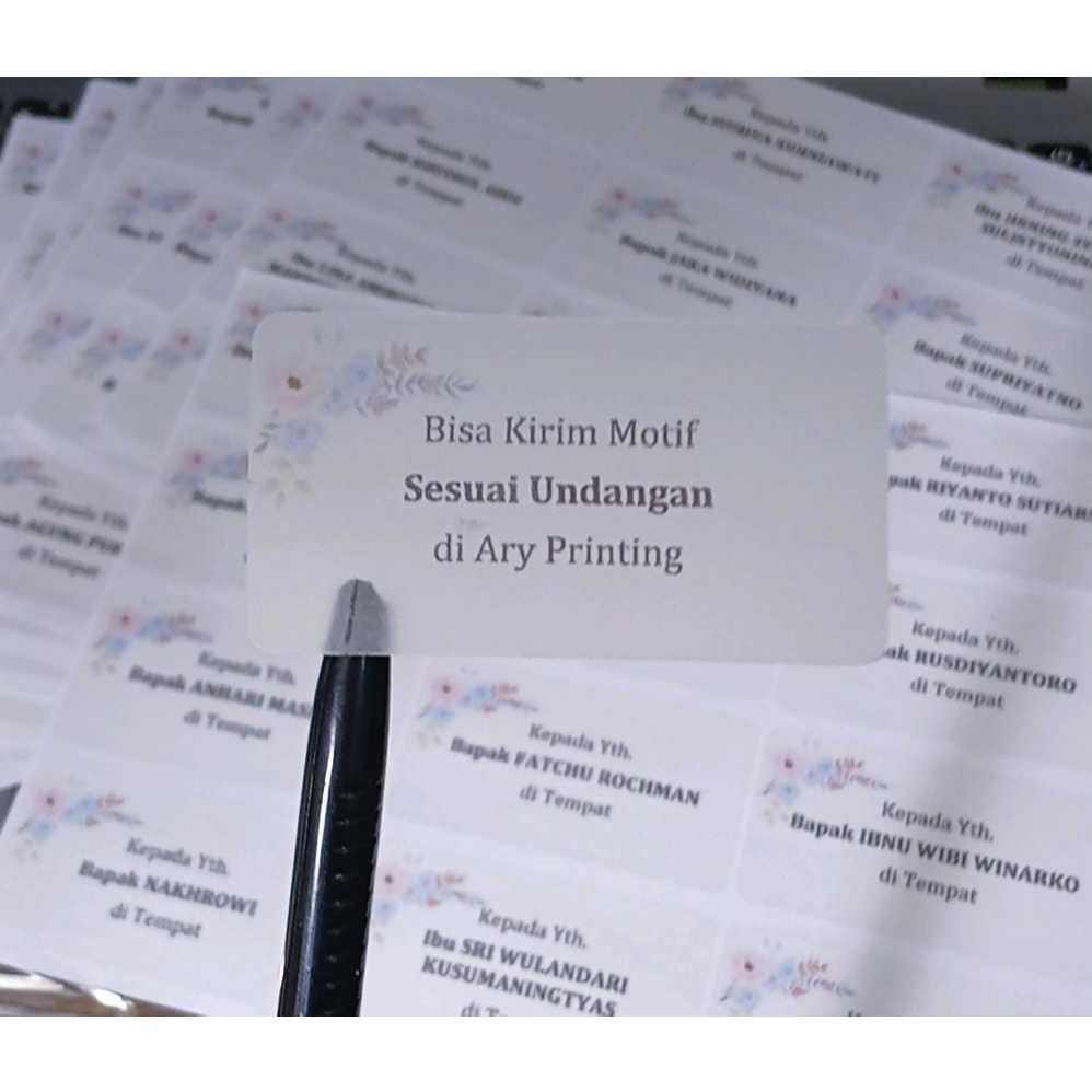 Jual Cetak Label Nama Undangan 103 Transparant Free costum sesuai ...
