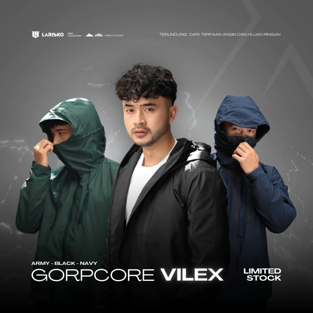 Larisko Jaket Gorpcore Vilex Outdoor Waterproof