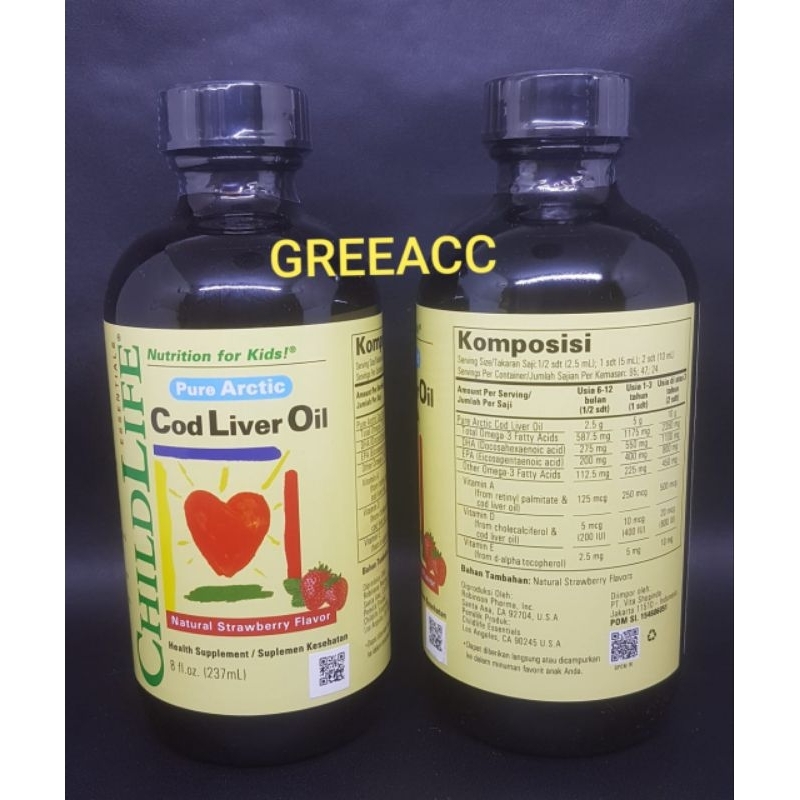 Jual CHILDLIFE Cod Liver Oil 237ml 8oz Child Life BPOM Vitamin Anak ...