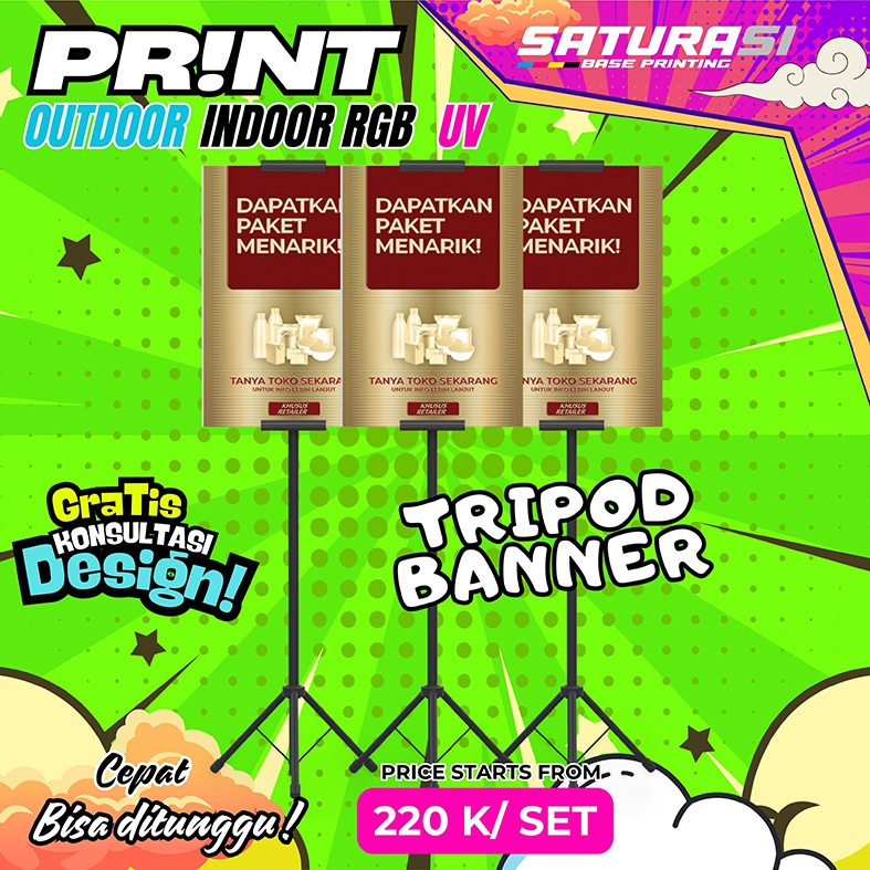 Jual Cetak / Print Display Promotion / Tripod Board / Stand Promosi ...