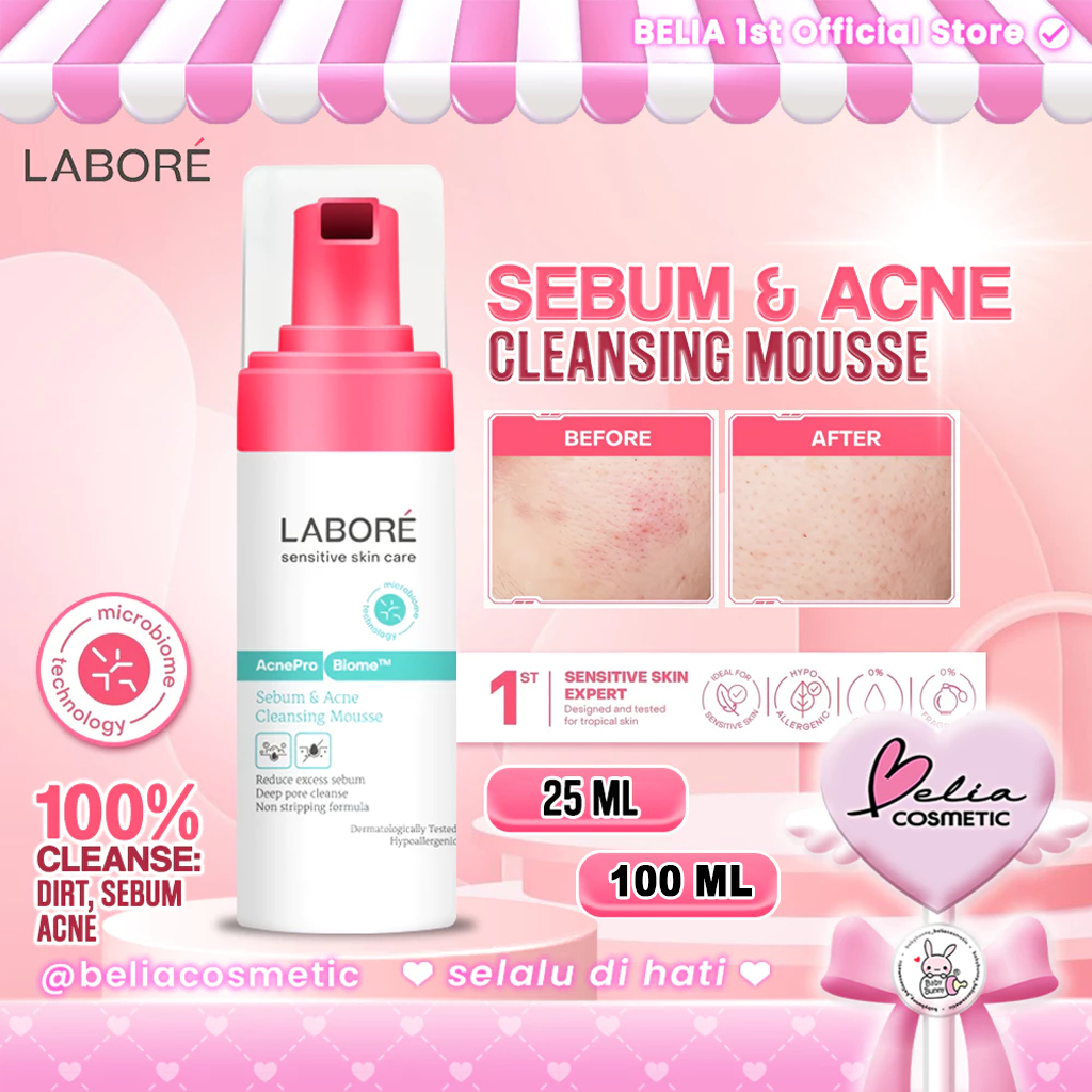 Jual BELIA LABORE AcnePro Biome Sebum & Acne Cleansing Mousse 150ml ...