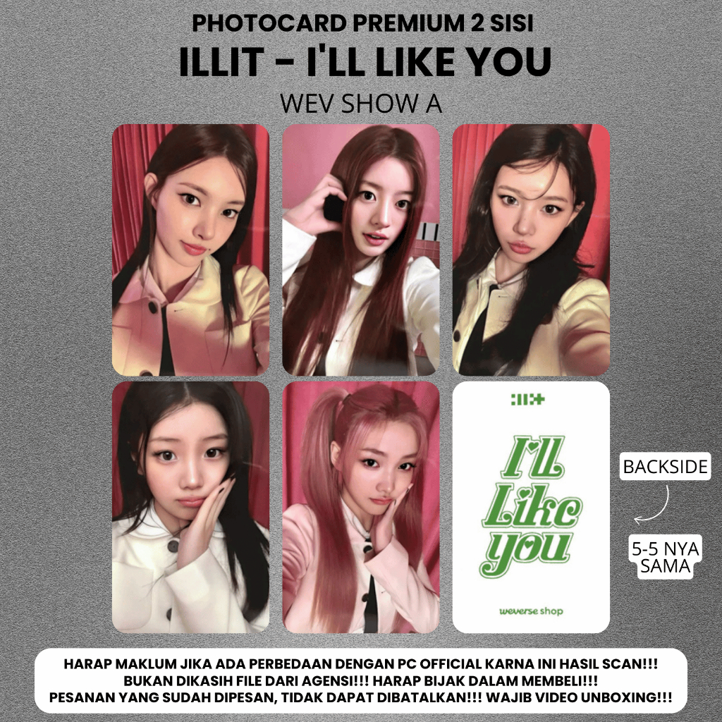 Jual (ISI 5 PCS) Photocard ILLIT I'LL LIKE YOU - PC Premium 2 Sisi