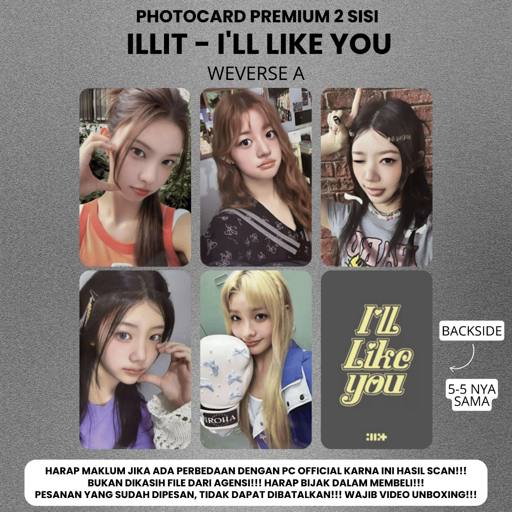 Jual (ISI 5 PCS) Photocard ILLIT I'LL LIKE YOU - PC Premium 2 Sisi