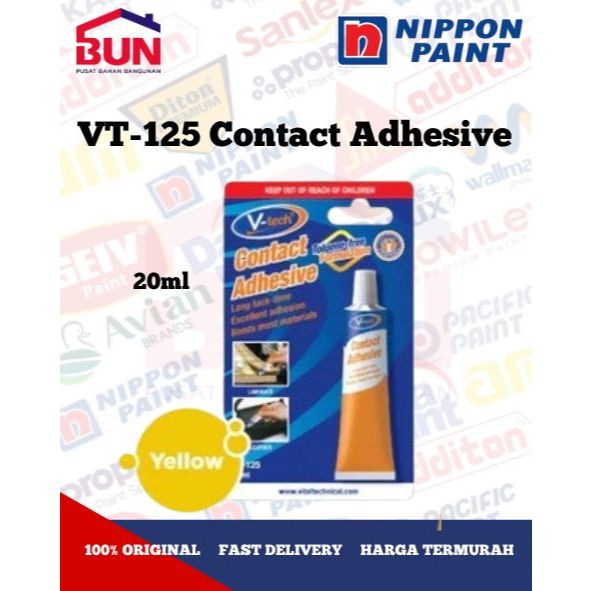 Jual LEM KUNING VT-125 CONTACT ADHESIVE -20 mL- LEM KUNING NIPPON PAINT ...