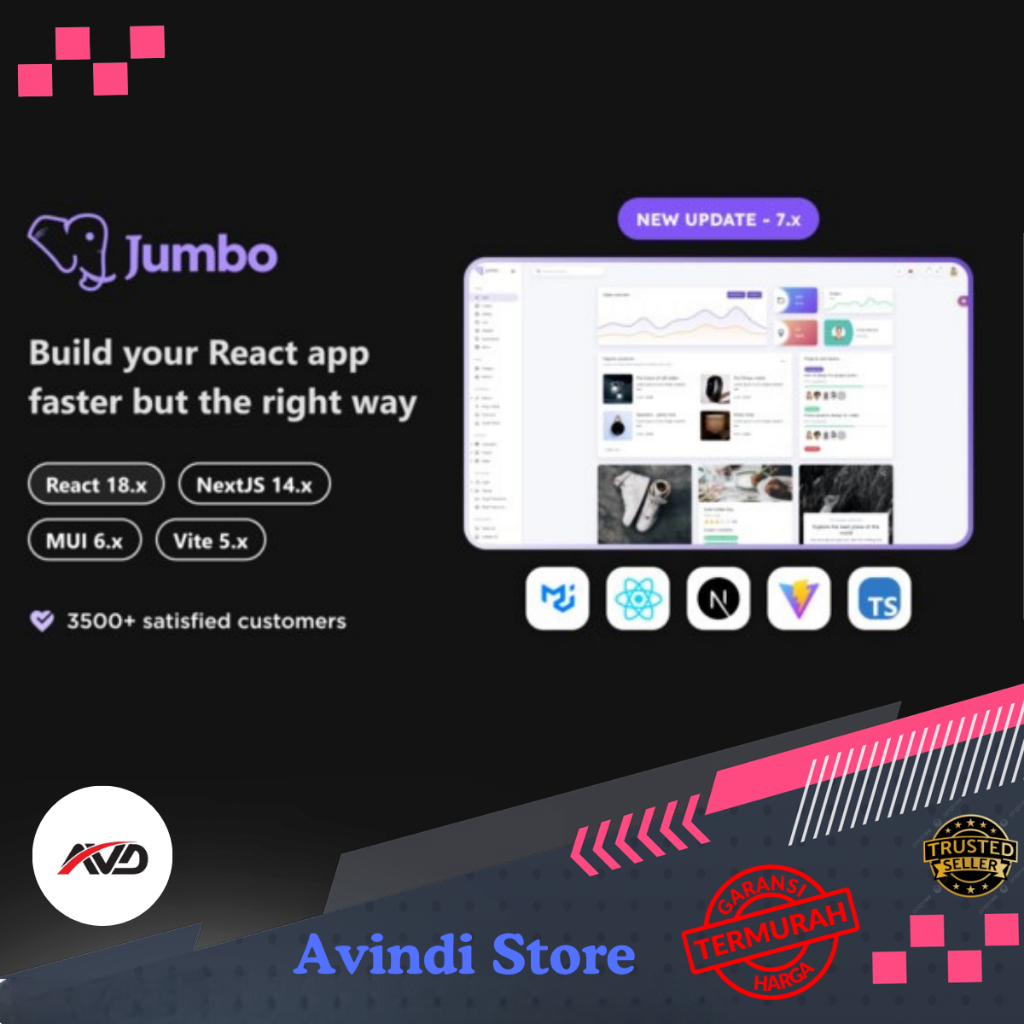 Jual Jumbo - React Admin Template, React 18, MUI 5, NextJS 14, TS ...