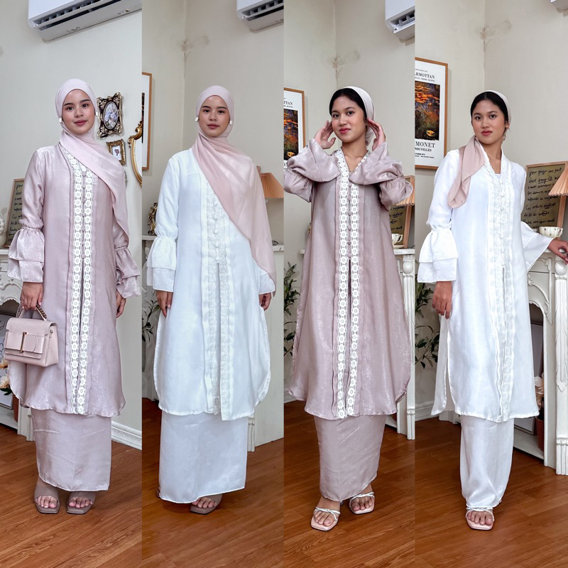 Jual maryamm set kurung polos Renda ready | Shopee Indonesia