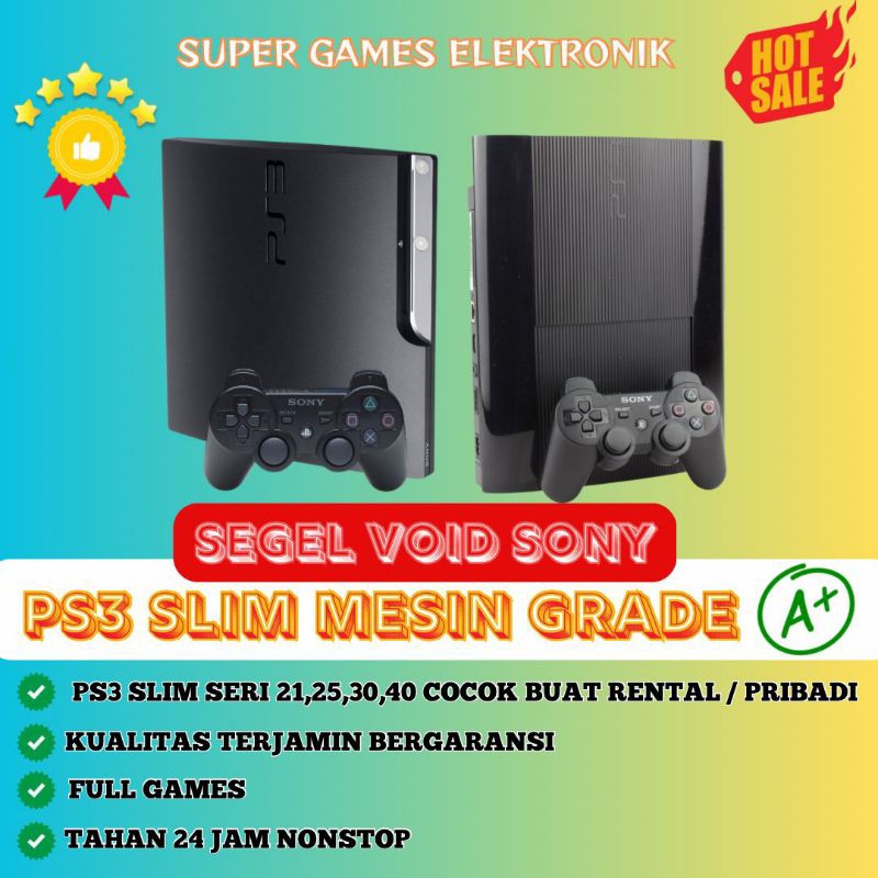 Jual PS3 SLIM SERI 21 25 30 / SUPER SLIM 120+500gb (64game) Void Sony