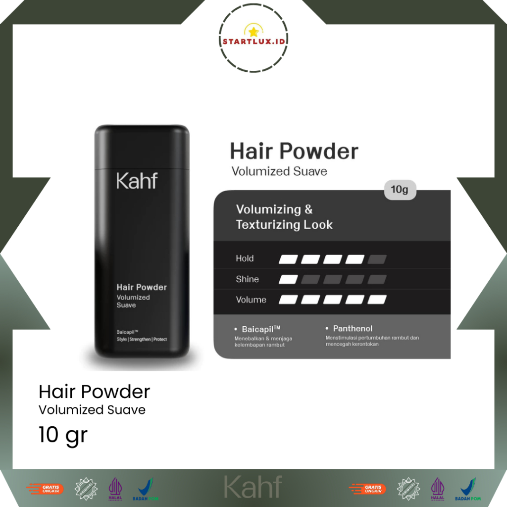 Jual STARTLUX Kahf Volumized Suave Hair Powder 10g Rambut Pria Laki ...