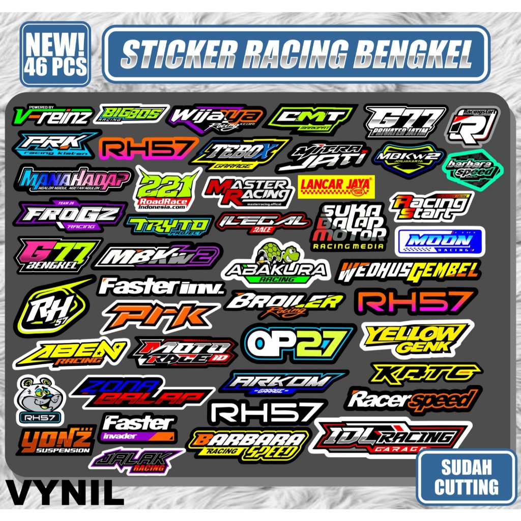 Jual 50 pcs Stiker Pack Bengkel Sponsor Racing Stiker Motor Sudah ...