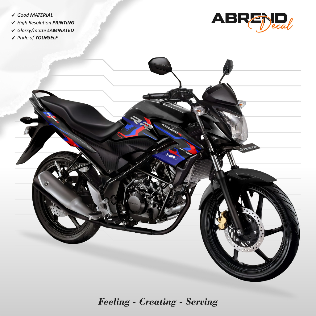 Jual STICKER CB 150R OLD BMW TRI COLOR / STRIPING CB OLD / STIKER CB ...