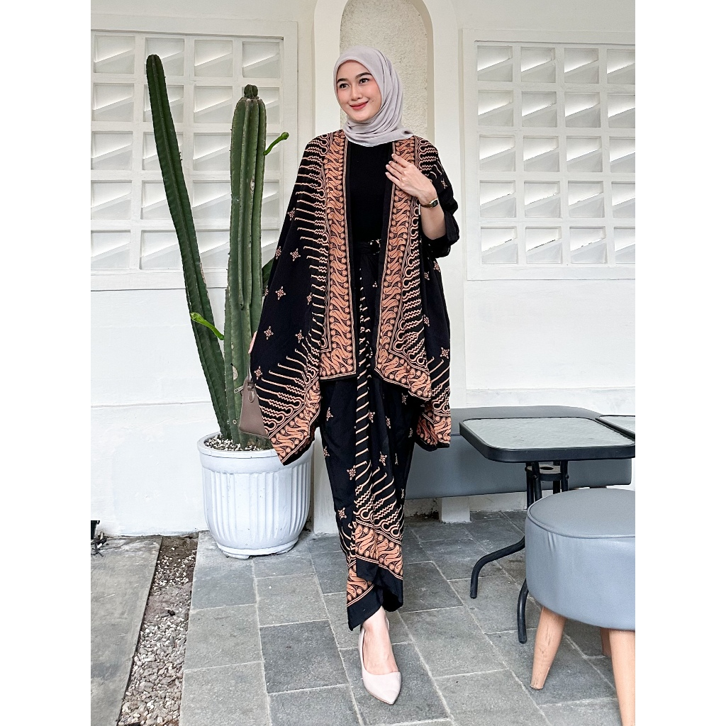 Jual OUTFIT KONDANGAN SIMPEL ONE SET BATIK OUTER ROK LILIT KIMONO ...