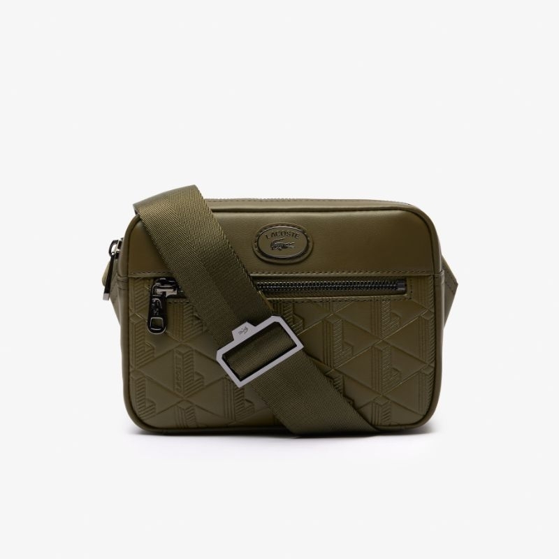 Jual Lacoste Men's Leather Monogram Print Shoulder Bag Tas Selempang ...