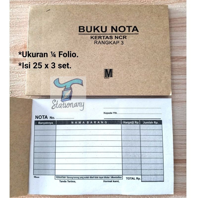 Jual Buku Nota NCR ¼ Folio , 3 Rangkap. | Shopee Indonesia