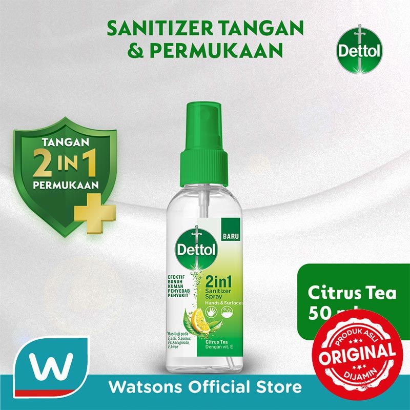 Jual Dettol 2In1 Hand & Surfaces Sanitizer 50ml | Shopee Indonesia