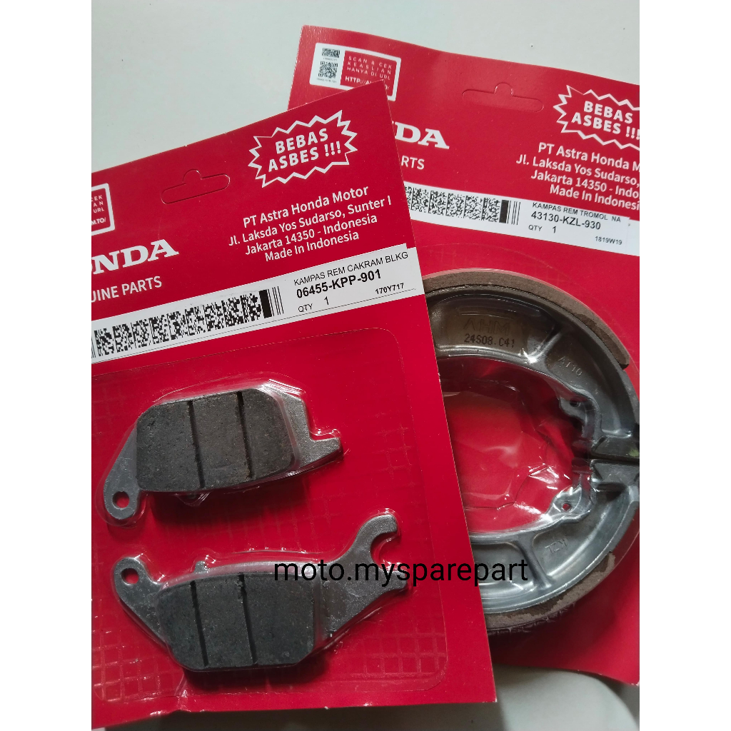 Jual PAKET KAMPAS REM VERZA TIGER MEGA PRO DEPAN DAN BELAKANG (KPP+KZL ...
