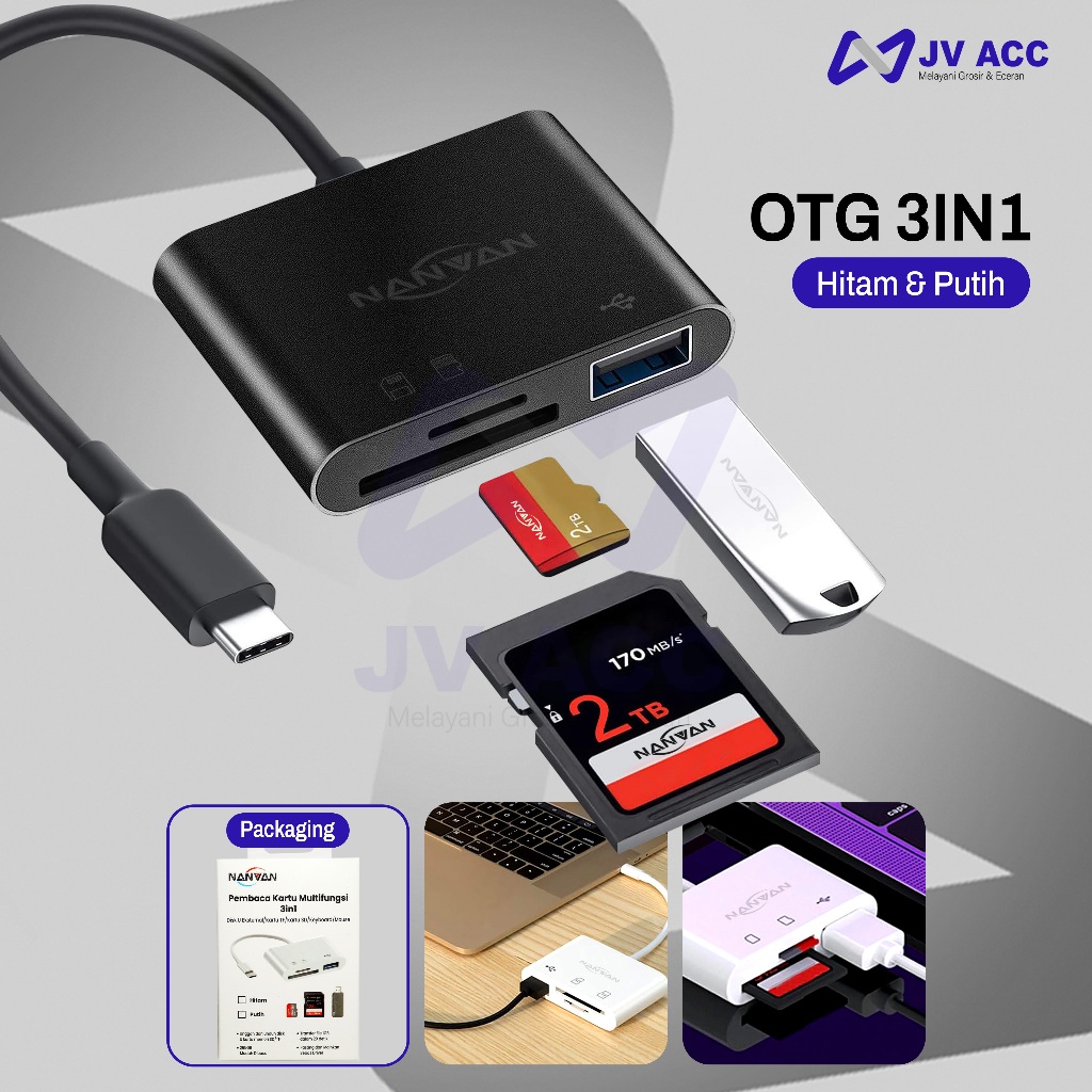 Jual NANVAN OTG TYPE C TF SD KARTU MEMORY MEMORI CARD READER FLASHDISK ...