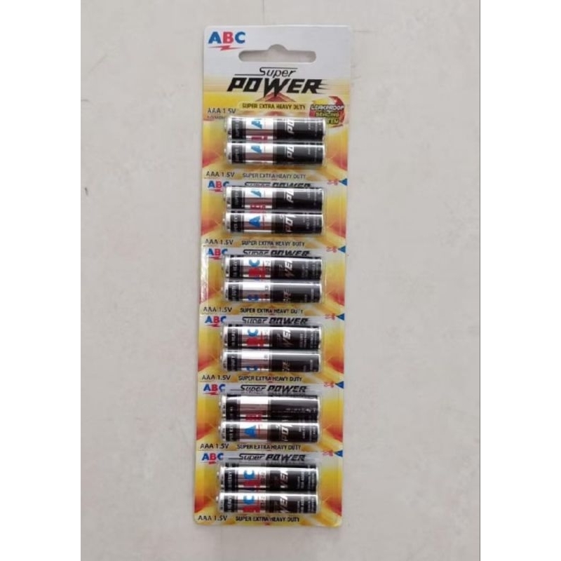 Jual Baterai ABC R03/AAA Super Power Hitam [12 pcs] | Shopee Indonesia