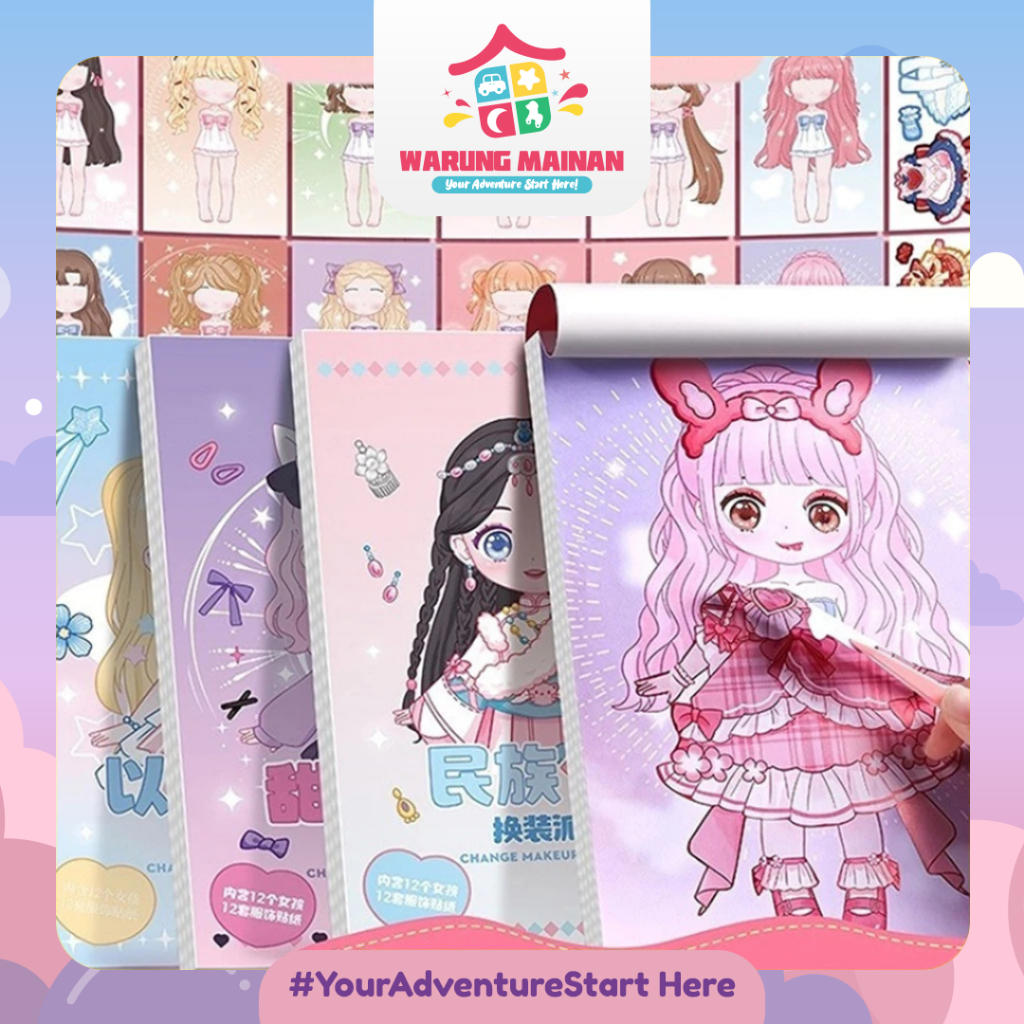 Jual [WARUNGMAINAN] [BK152] Buku Stiker Diy/ Stiker Dress Up Book/ Buku ...