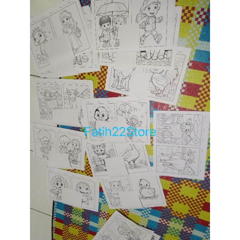 Jual Gambar mewarnai isi 20 lembar, Sketsa Random. Free Krayon/pensil ...