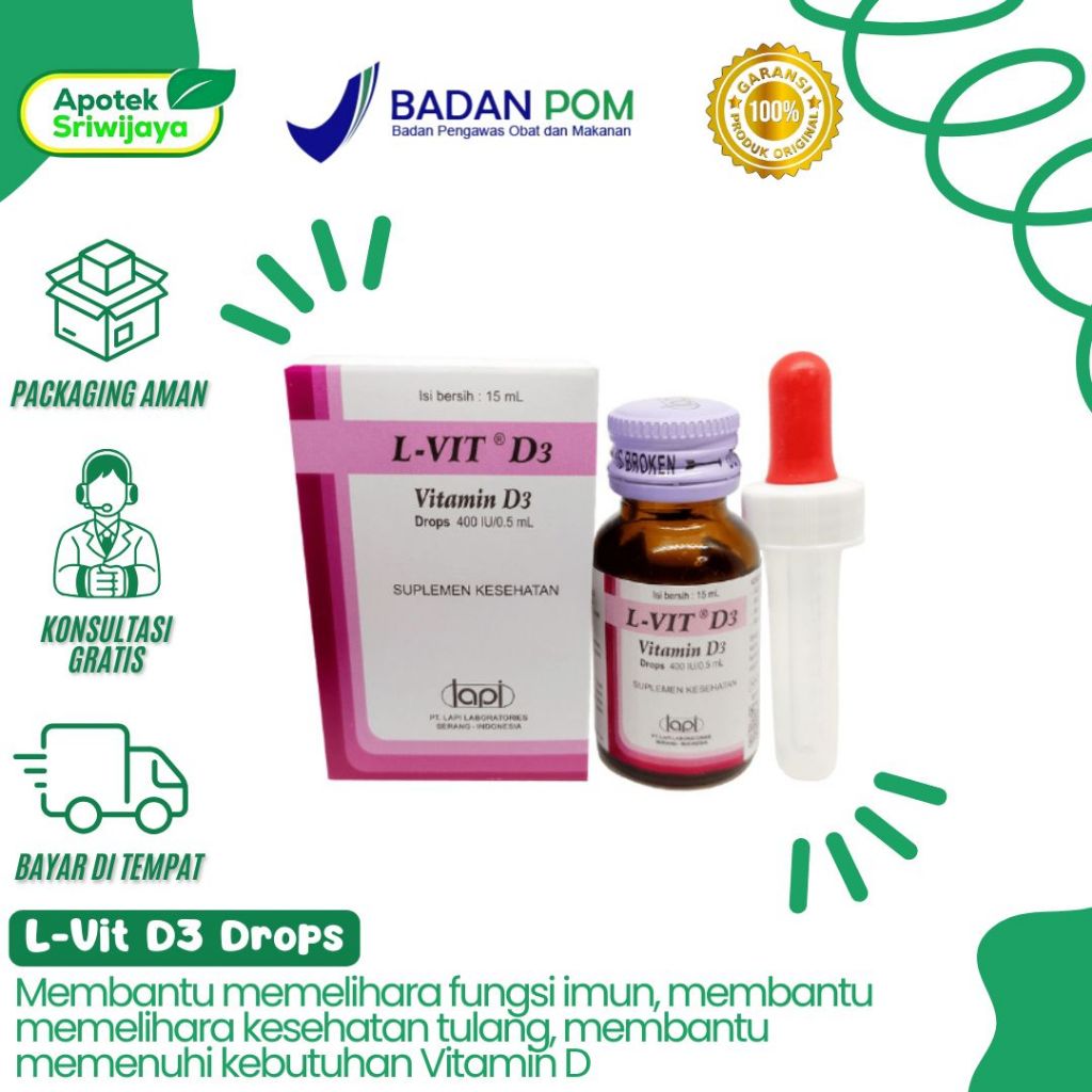 Jual L-Vit Drops Suplemen Kesehatan Vitamin D3 | Shopee Indonesia