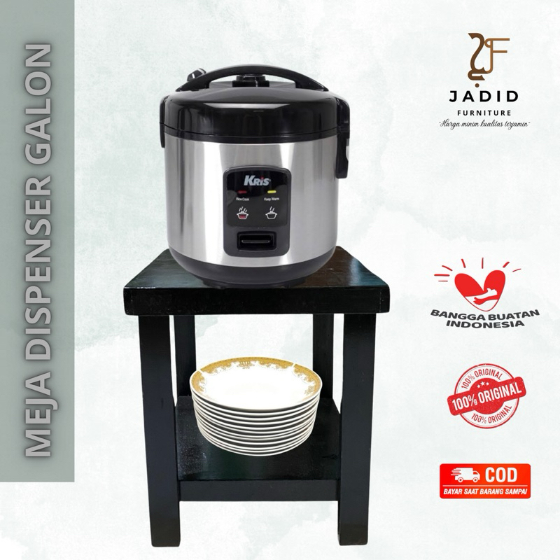 Jual meja dispenser galon kayu,meja magic com,meja ricecooker uk40x40 ...