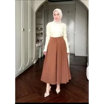 Cellie Kulot Pleats Celana Kulot Rok Wanita Celana Bawahan Casual Formal Daily Furano Premium