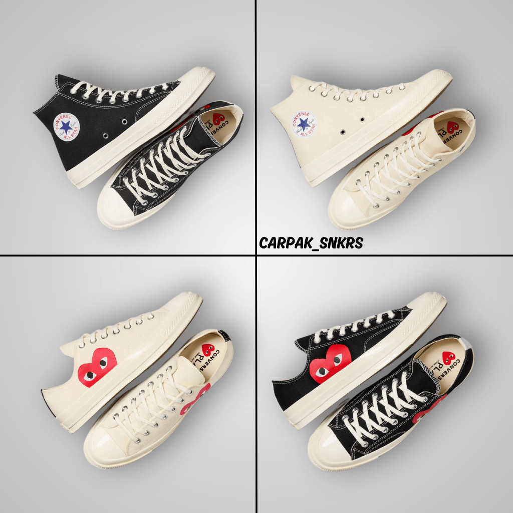 Jual Sepatu Sneakers Star CDG Unisex Pria dan Wanita Siap Pakai BEST
