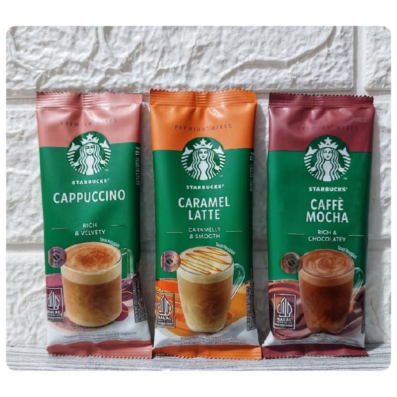 Jual Starbucks Premium Mixes Capuccino Caramel Latte Caffe Mocha Sachet 