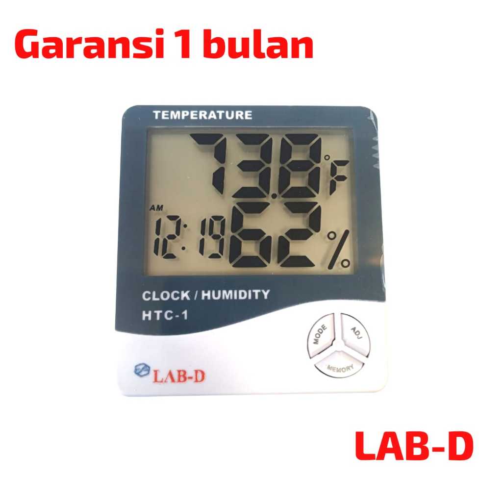 Jual Hygrometer Thermometer Pengukur Suhu Ruangan LAB-D HTC-1 Include ...