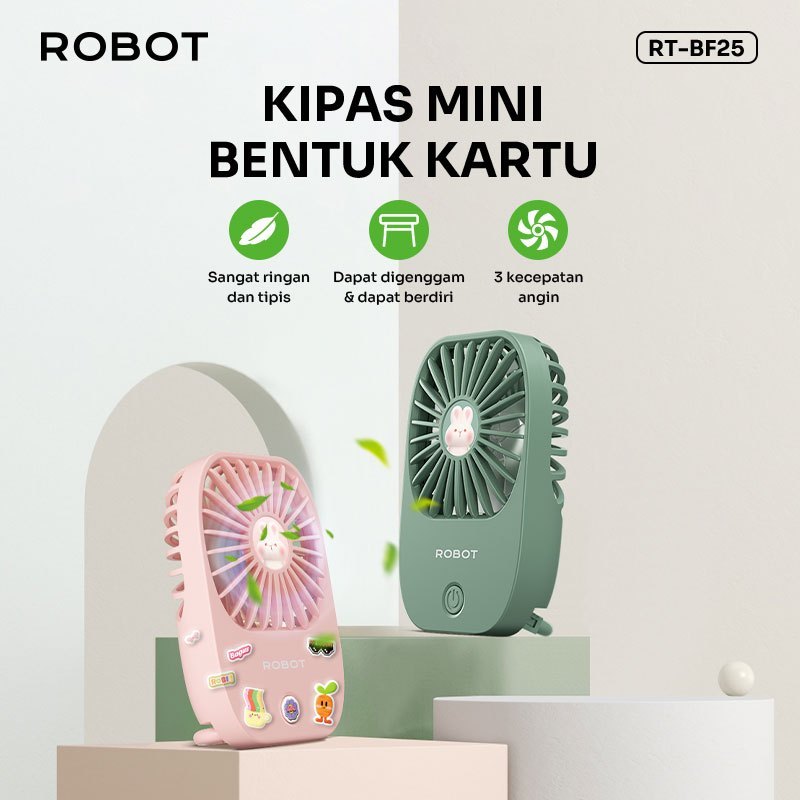 Jual Robot Mini Fan RT-BF25 Kipas Mini Portebel 1200mAh Garansi ...