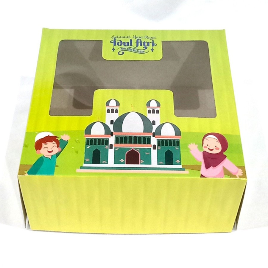 Jual ( 10pcs ) Box cake lebaran 22x22x10 cm kotak kue bolu tempat roti ...