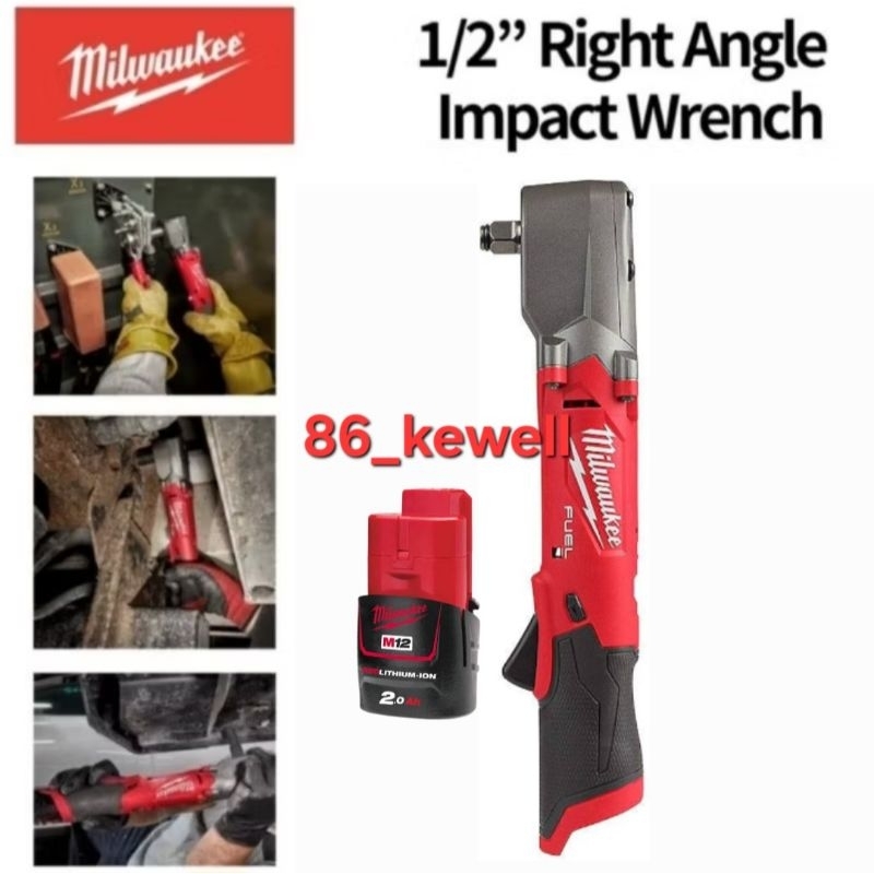 Jual MILWAUKEE M12 FRAIWF12-0 right angle impact wrench 1/2