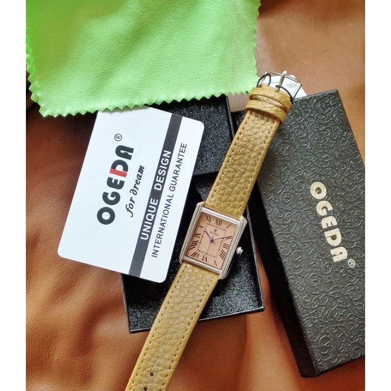 Jual Ogeda Louis Tank Watch Salmon Cream Dial not Sanda Tank | Shopee ...