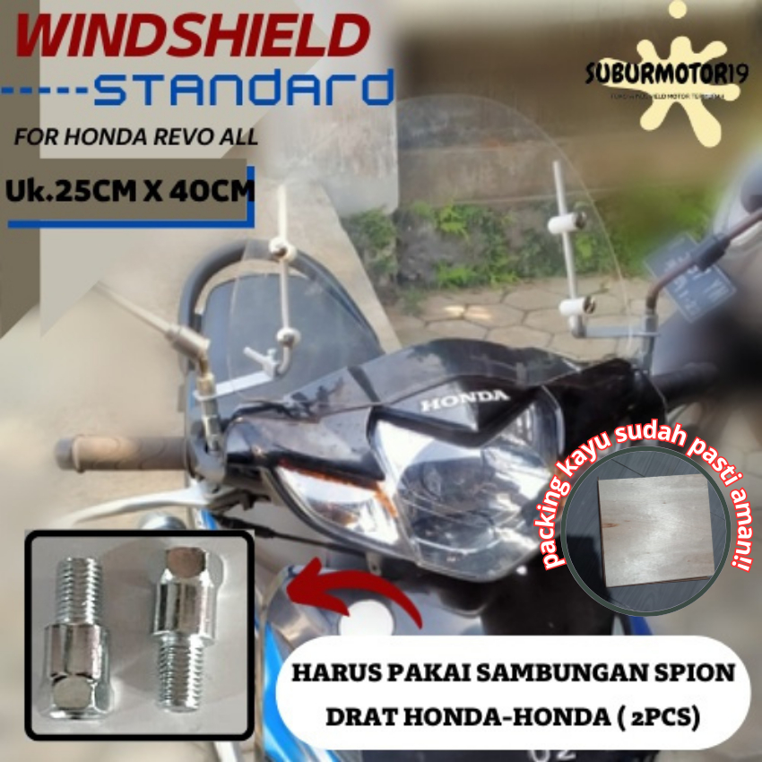 Jual Windshield Motor Revo abs Revo Revo fi Revo Fit Standar ukuran ...