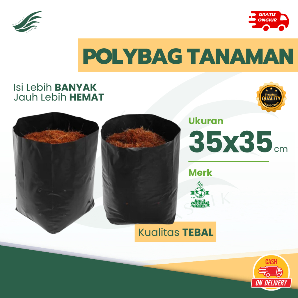 Jual Polybag Tanaman Ukuran 35x35 Cm Tebal Dan Tahan Lama 20 Pcs 
