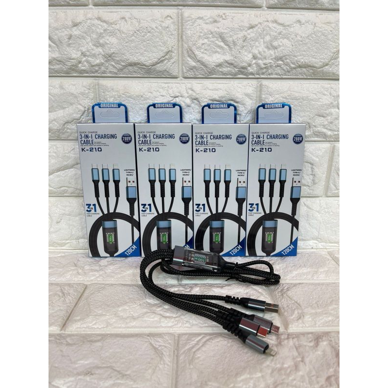 Jual KABEL DATA LED 3in1 100 watt.USB MIXRO, USB TYPE C, dan USB ...